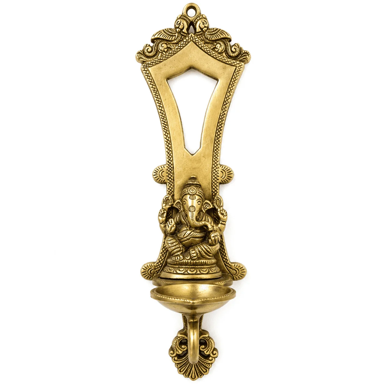 Brass Ganesha Diya Wall HANIGNG 13 Inch kBH09868 Brass Ganesha Diya Wall HANIGNG 13 Inch kBH09868