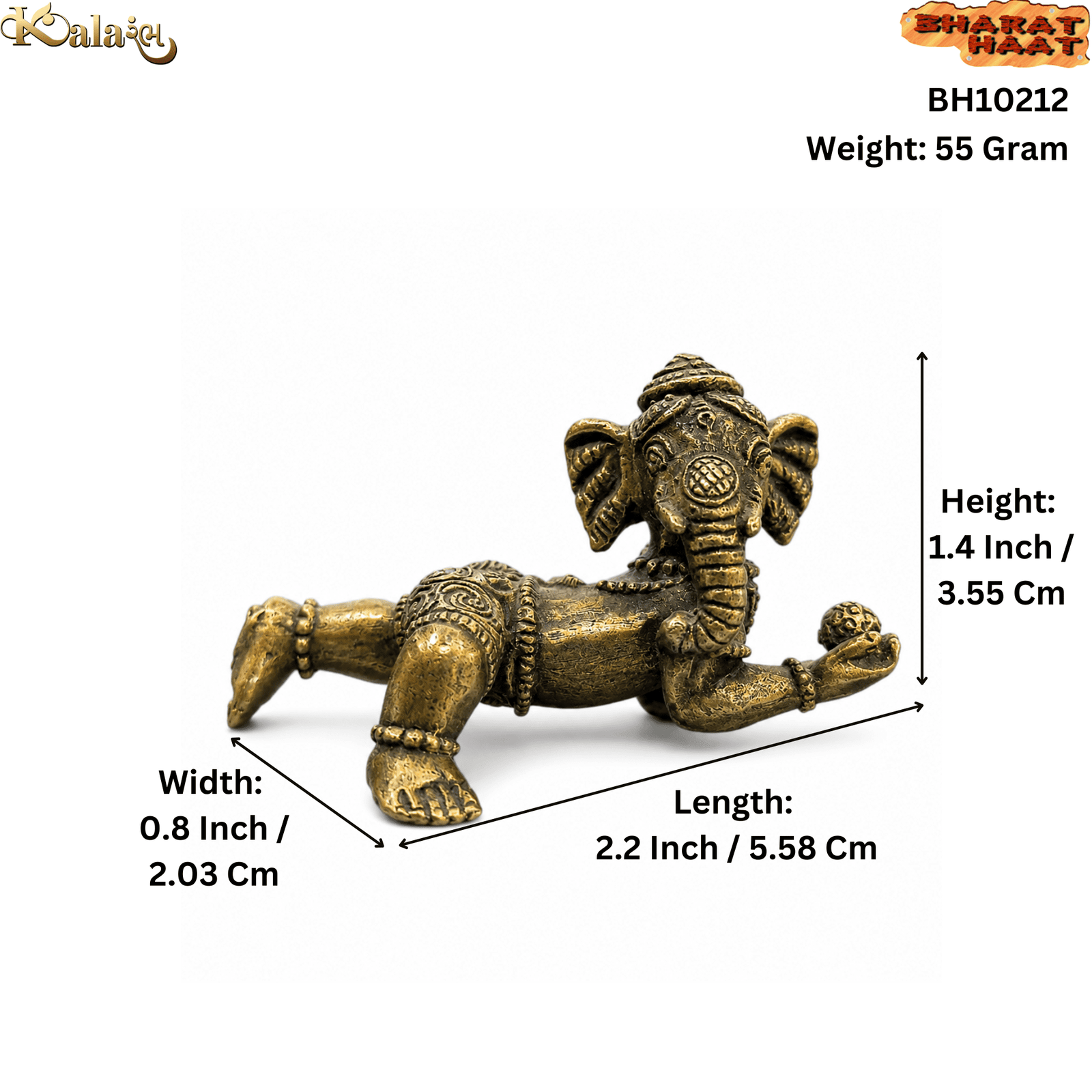 Brass Ganesha 1.5 Inch BH10211 Brass Ganesha 1.5 Inch BH10211
