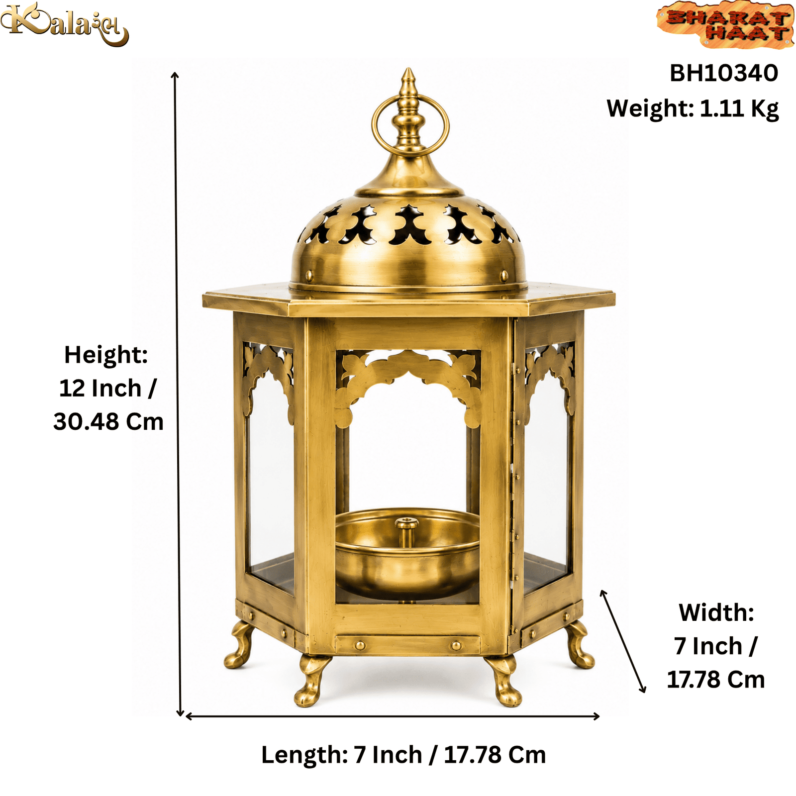 KALARAMBH Brass Akhand Diya 12 Inch, 1 Pcs KALARAMBH Brass Akhand Diya 12 Inch, 1 Pcs