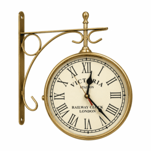 KALARAMBH Metal Double Sided Victorian Style Station Clock 11.5 Inch, 1 Pcs