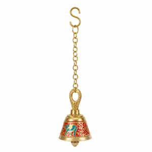 KALARAMBH Brass Bell with Chain 8.5 Inch, 1 Pcs