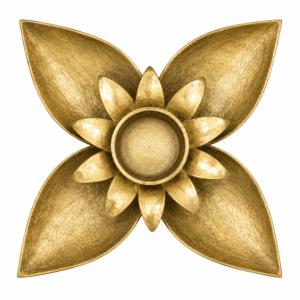 KALARAMBH Brass Leaf Design Candle Stand 1.5 Inch, 1 Pcs
