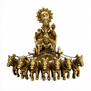 KALARAMBH Brass Surya On His Seven Horses Chariot 5.5 Inch, 1 Pcs