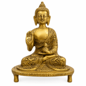 KALARAMBH Brass Buddha 7.2 Inch, 1 Pcs