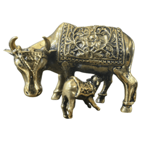 KALARAMBH Brass Cow & Calf 2.3 Inch, 1 Pcs