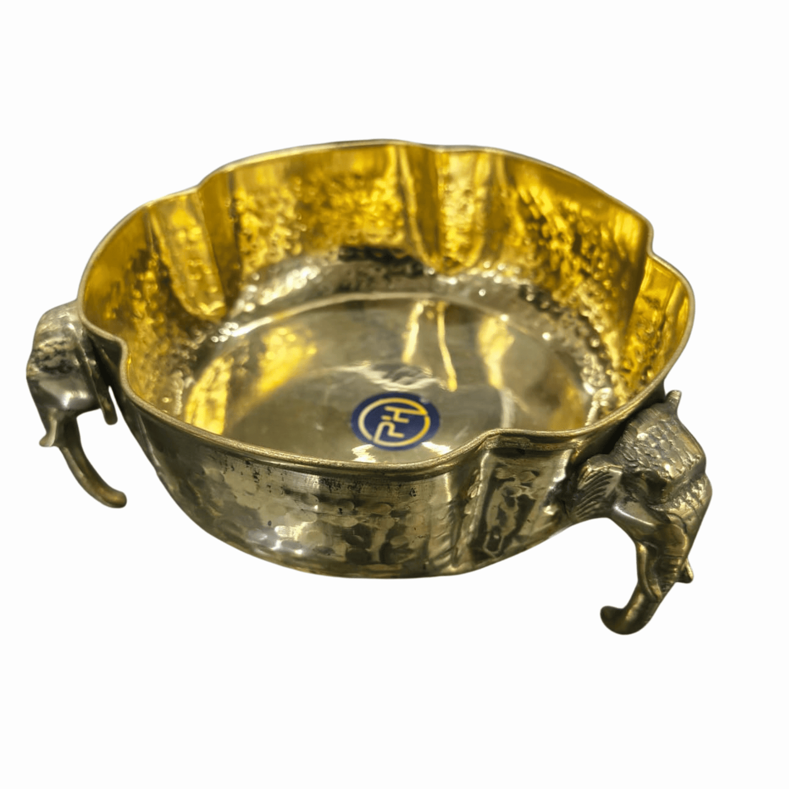 Brass Urli With elephant stand 3.9 Inch KBH12648 Brass Urli With elephant stand 3.9 Inch KBH12648