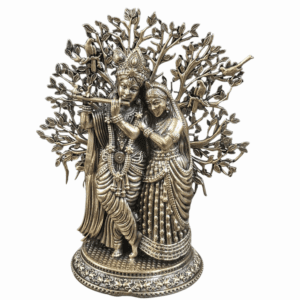 Brass Radhe Krishna With tree 6.2 Inch