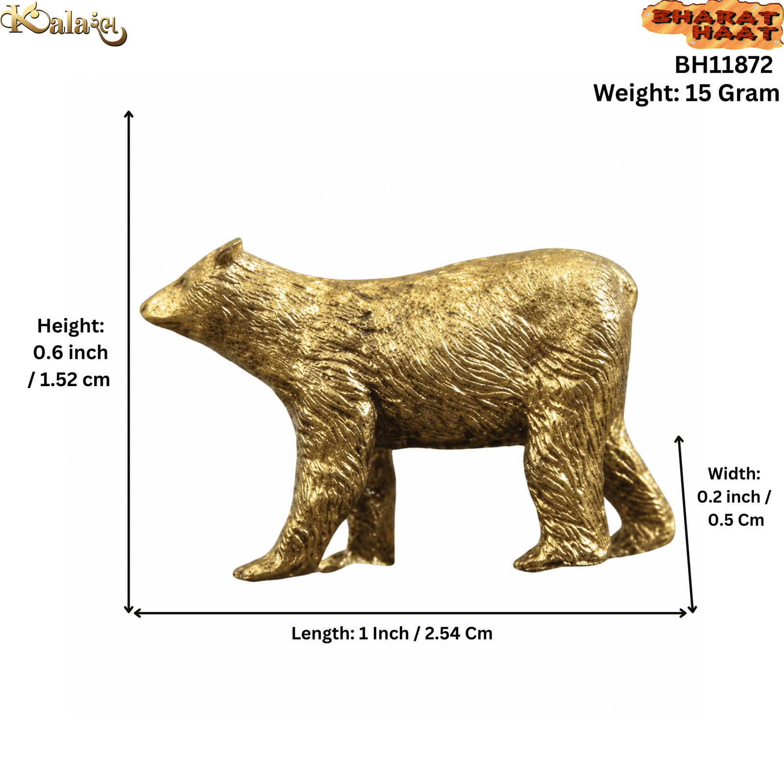 Brass Bear 0.6 Inch KBH11872 Brass Bear 0.6 Inch KBH11872