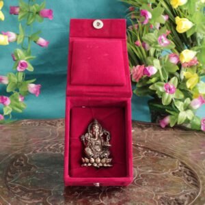 KALARAMBH Brass & Valvet Ganesha with Velvel ox 3.6 Inch, 1 Pcs