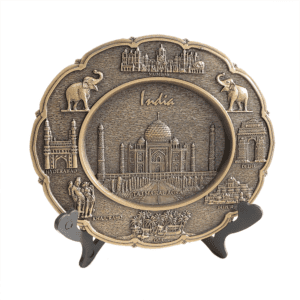 KALARAMBH Metal Taj Mahal Plate 4.7 Inch, 1 Pcs
