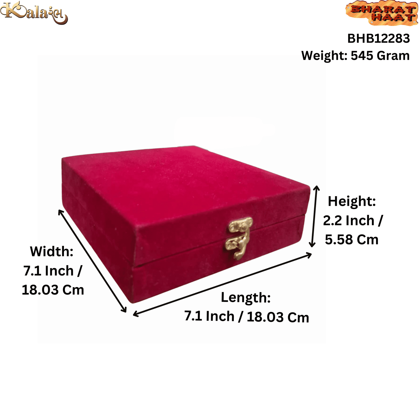 BHB12283_S KALARAMBH velvet Metal Plate Delhi -GN With Box 2.2 Inch, 1 Pcs