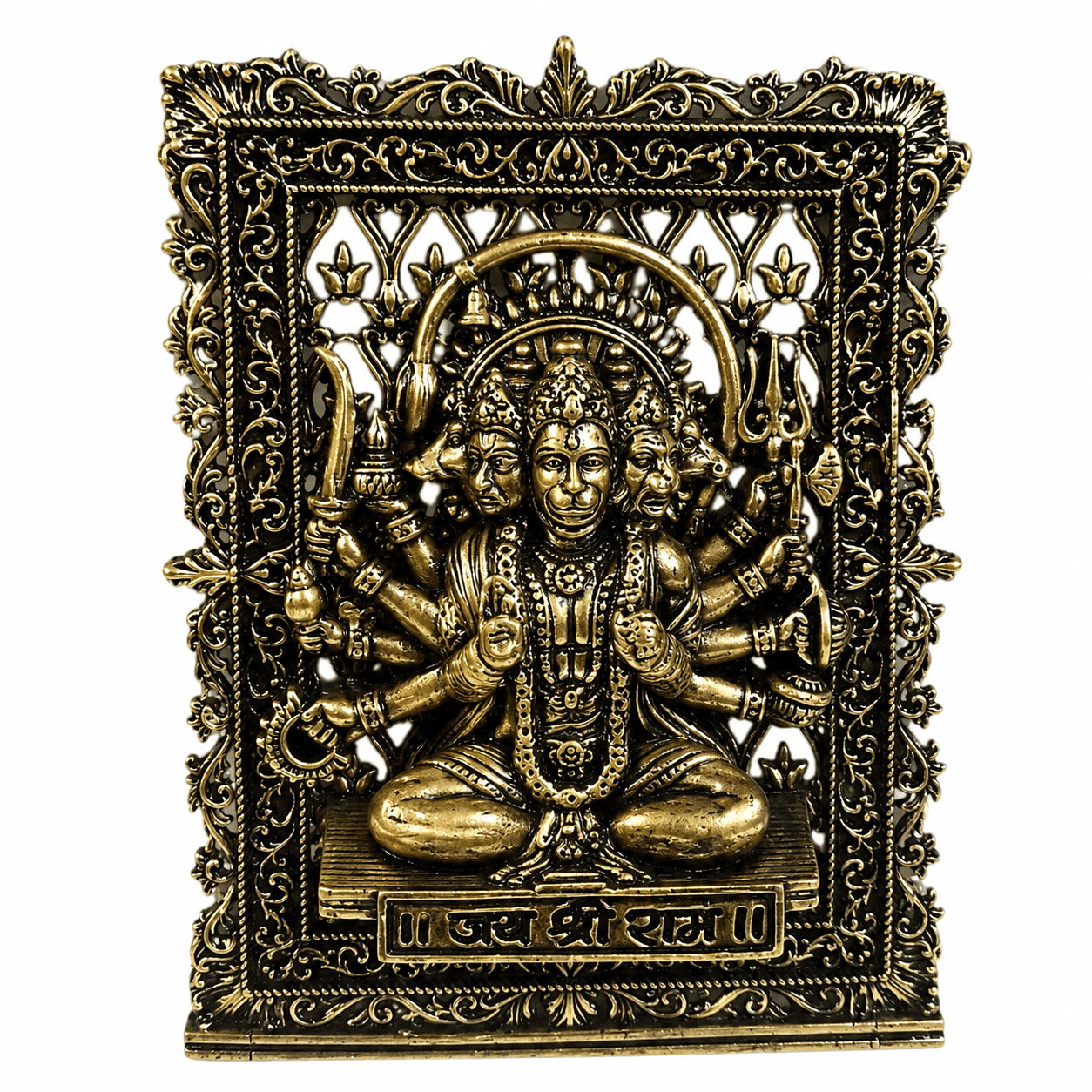 Brass Panchmukhi hanuman frame 3 Inch KBH12612 Brass Panchmukhi hanuman frame 3 Inch KBH12612