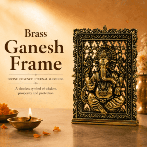 Brass Ganesh Frame 3 Inch KBH12615
