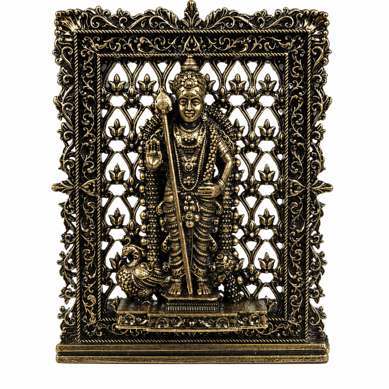 Brass Kartikeya (murgan ) Frame 3 Inch KBH12618 Brass Kartikeya (murgan ) Frame 3 Inch KBH12618