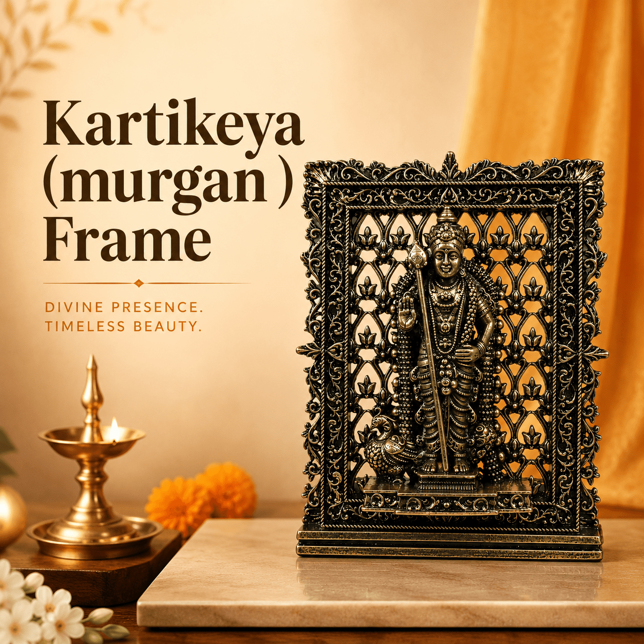 Brass Kartikeya (murgan ) Frame 3 Inch KBH12618 Brass Kartikeya (murgan ) Frame 3 Inch KBH12618