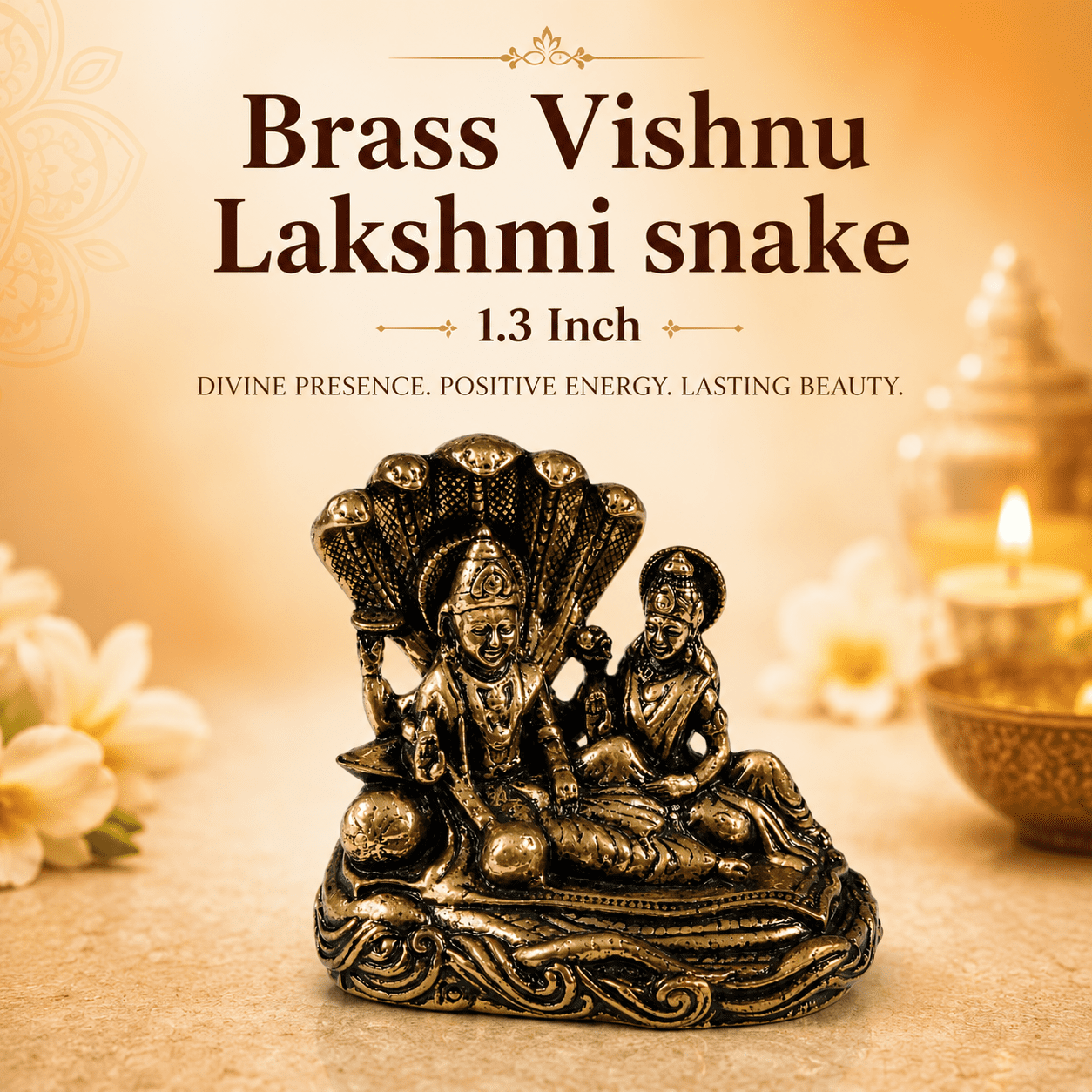 Brass Vishnu Lakshmi snake 1.3 Inch KBH12620 Brass Vishnu Lakshmi snake 1.3 Inch KBH12620