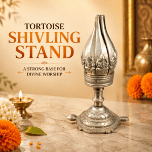brass Tortoise Shivling Stand 6.5 Inch KBH12689