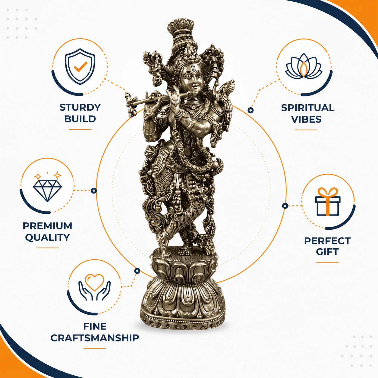 brass Krishna 14.5 Inch KBH12610 brass Krishna 14.5 Inch KBH12610