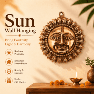 Brass Sun wall hanging copper 4.5 Inch KBH12642