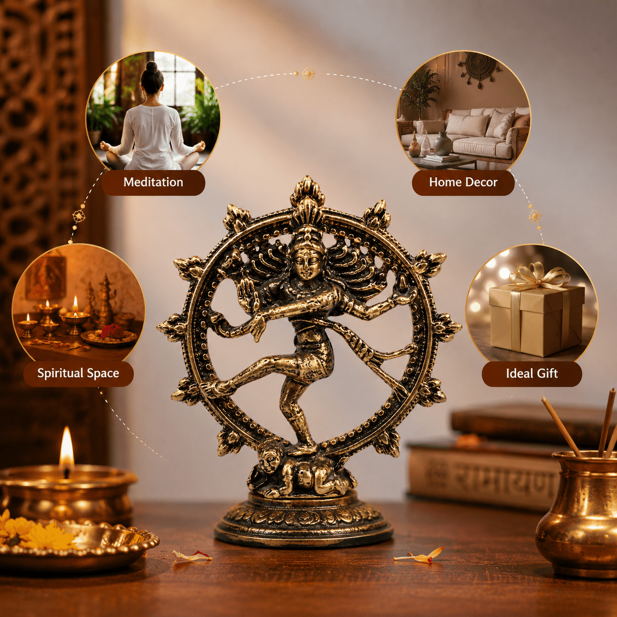 Brass Shiv Shankar 1 Inch KBH8562_60 Brass Shiv Shankar 1 Inch KBH8562_60