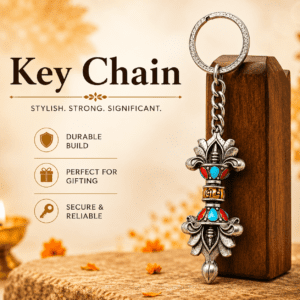 Brass Ganesha KeyChain with Ring 2.3 Inch kBH09964