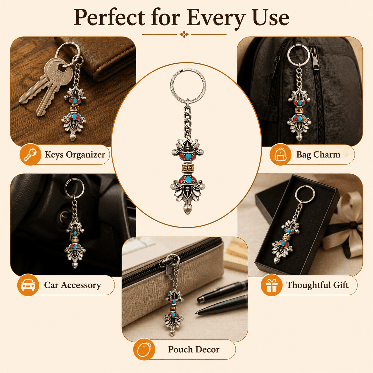 Brass Ganesha KeyChain with Ring 2.3 Inch kBH09964 Brass Ganesha KeyChain with Ring 2.3 Inch kBH09964