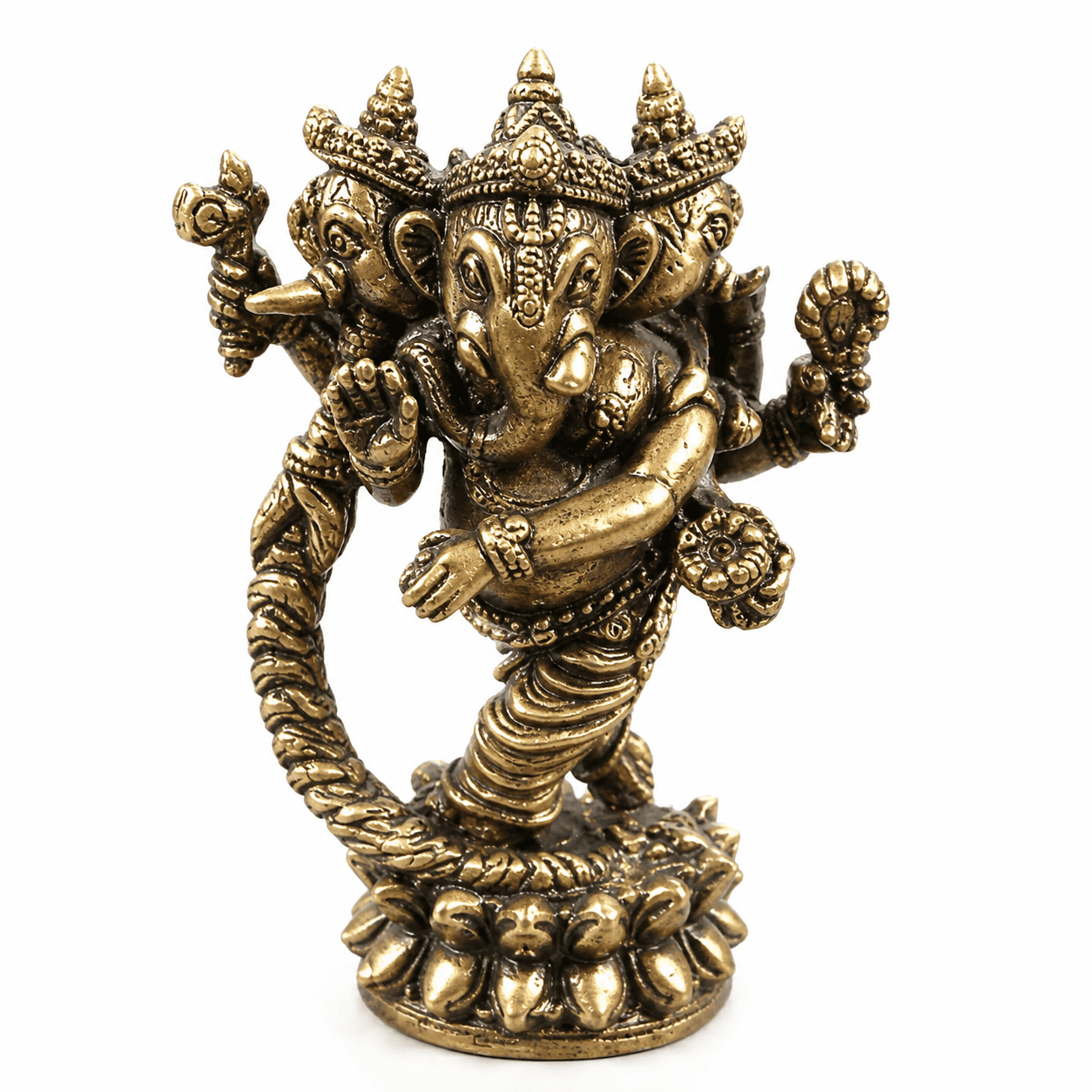 Brass 3 Mukhi Ganesha 1.2 Inch KBH8562_58 Brass 3 Mukhi Ganesha 1.2 Inch KBH8562_58