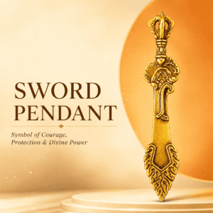 Brass Sword Pendant 2.1 Inch – Handcrafted Mini Decorative Collectible