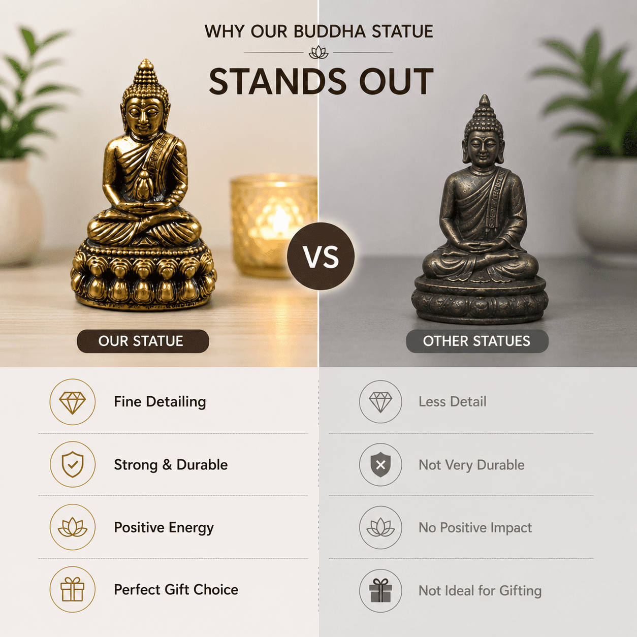 Brass Budha 1.4 Inch KBH8562_26 Brass Budha 1.4 Inch KBH8562_26
