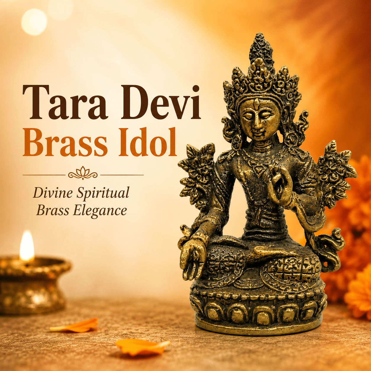 Brass Tara Devi 1.8 Inch BH10209 Brass Tara Devi 1.8 Inch BH10209