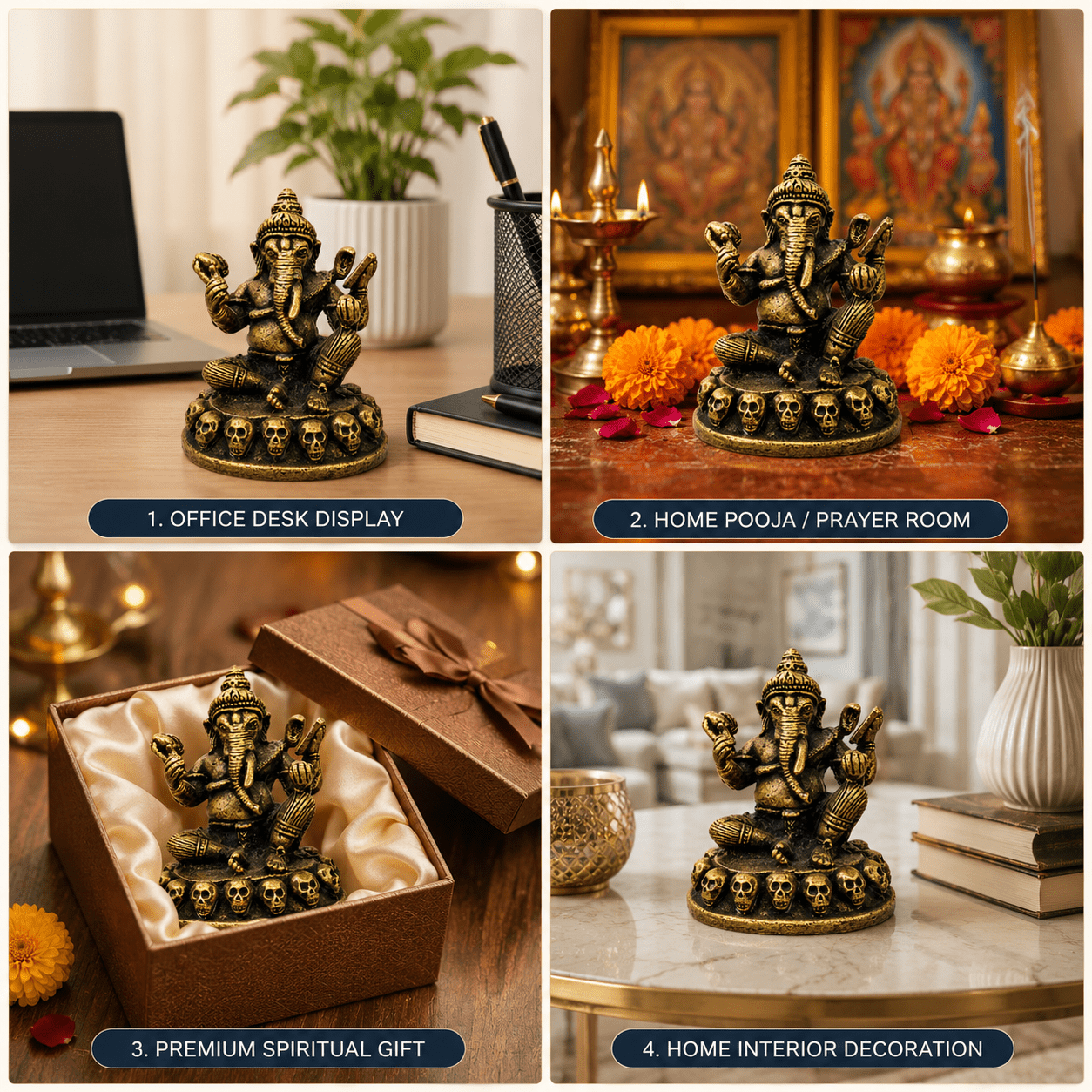 Brass Ganesha 1.8 Inch BH10216 Brass Ganesha 1.8 Inch BH10216