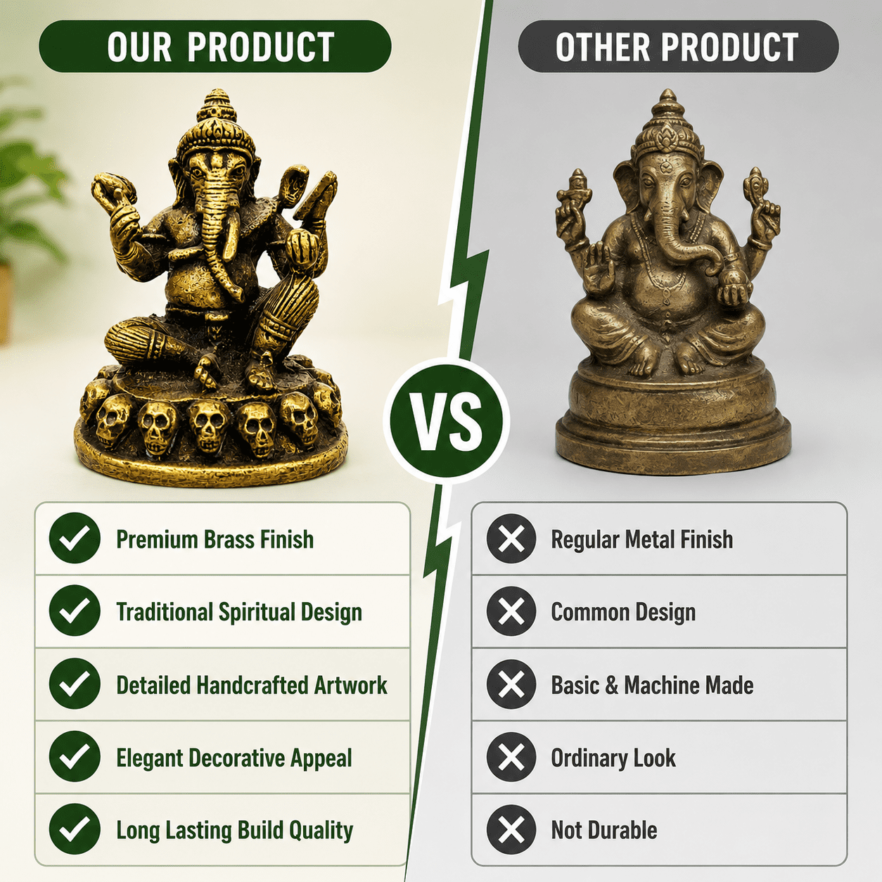 Brass Ganesha 1.8 Inch BH10216 Brass Ganesha 1.8 Inch BH10216
