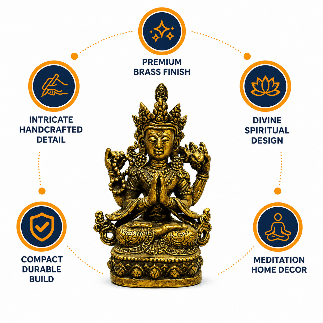 Brass tara devi 1.8 Inch BH10208 Brass tara devi 1.8 Inch BH10208