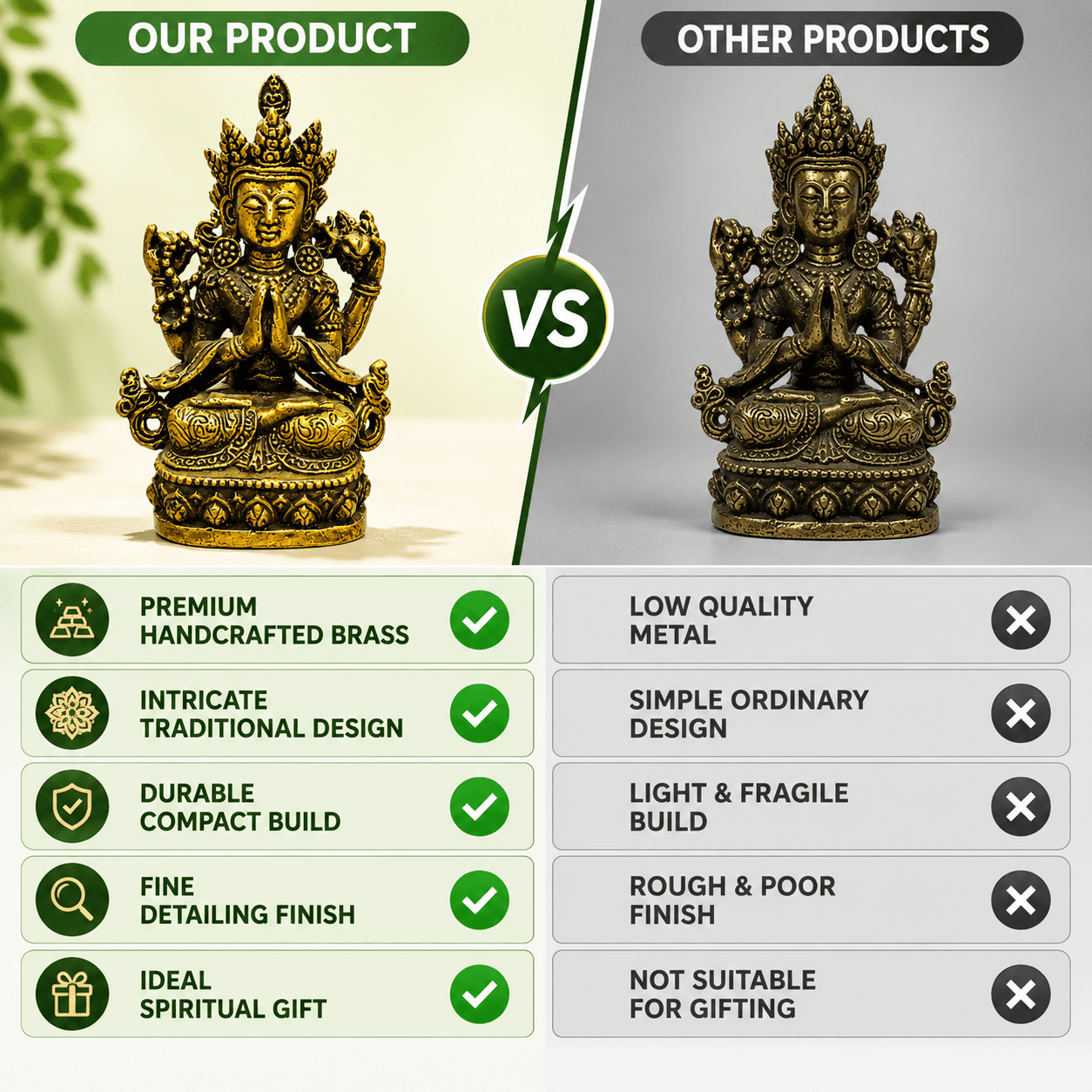 Brass tara devi 1.8 Inch BH10208 Brass tara devi 1.8 Inch BH10208