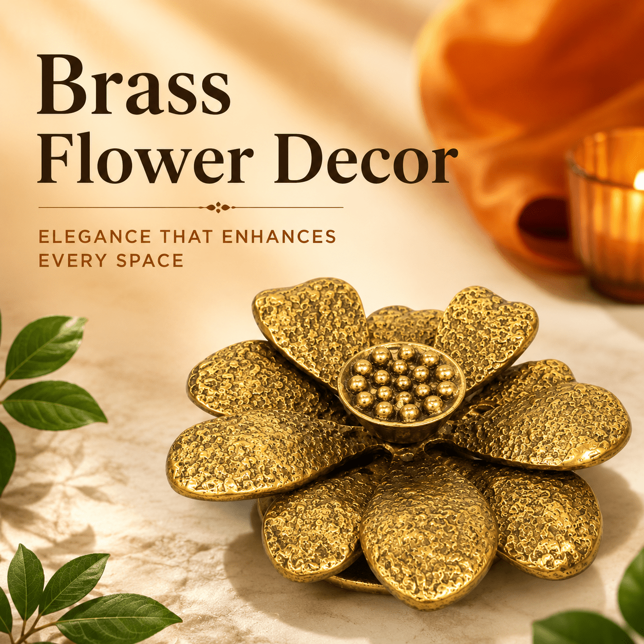 Brass flower showpiece 2 Inch BH10515 Brass flower showpiece 2 Inch BH10515