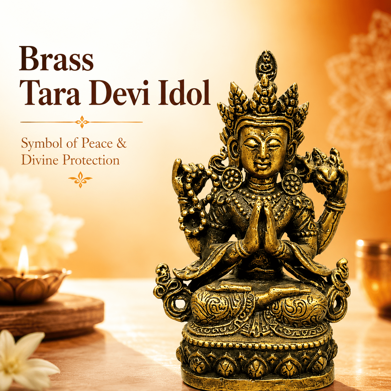 Brass tara devi 1.8 Inch BH10208 Brass tara devi 1.8 Inch BH10208