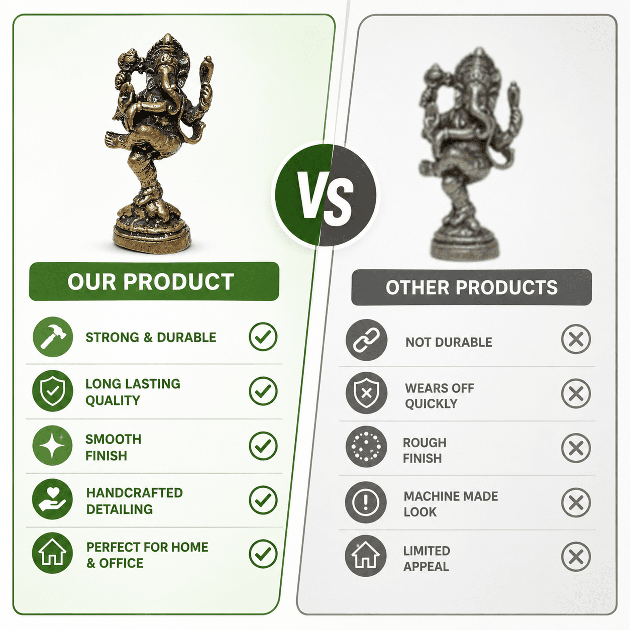 Brass Ganesha 1.4 Inch KBH8562_51 Brass Ganesha 1.4 Inch KBH8562_51