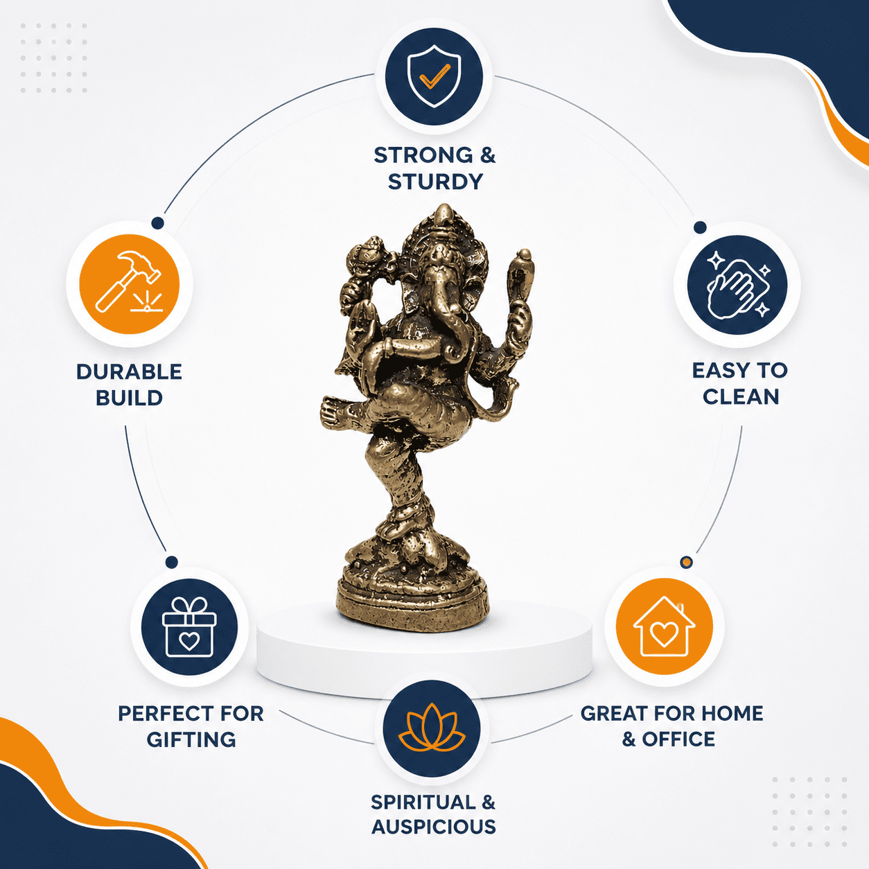 Brass Ganesha 1.4 Inch KBH8562_51 Brass Ganesha 1.4 Inch KBH8562_51