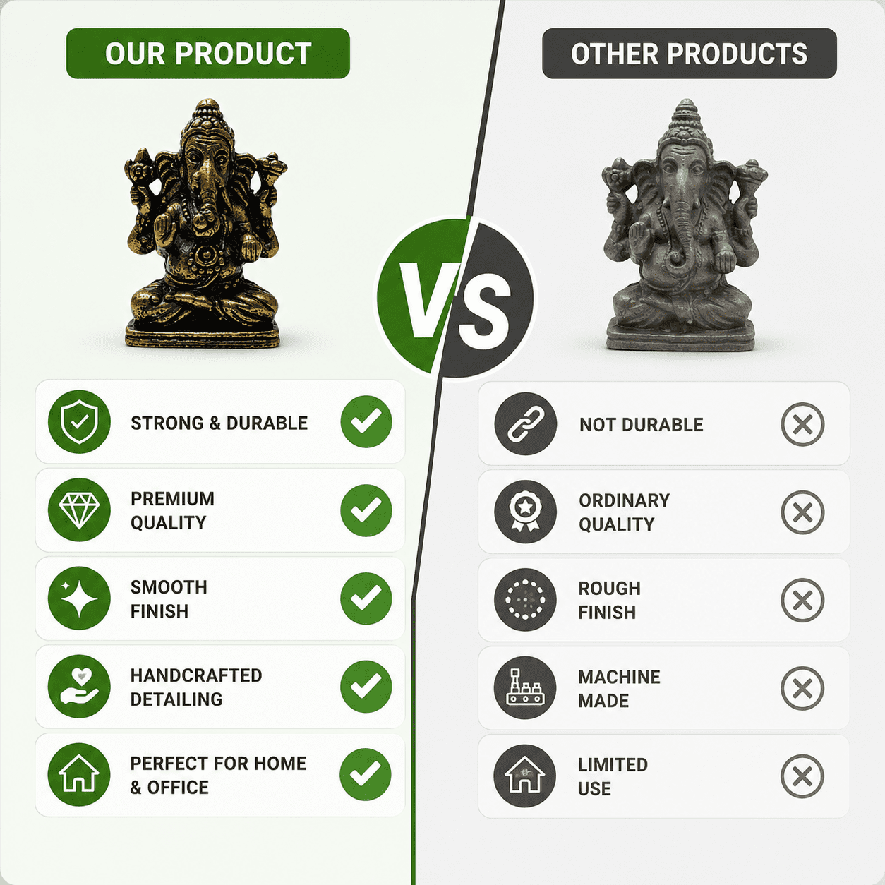 Brass Ganesha 1.1 Inch KBH8562_54 Brass Ganesha 1.1 Inch KBH8562_54