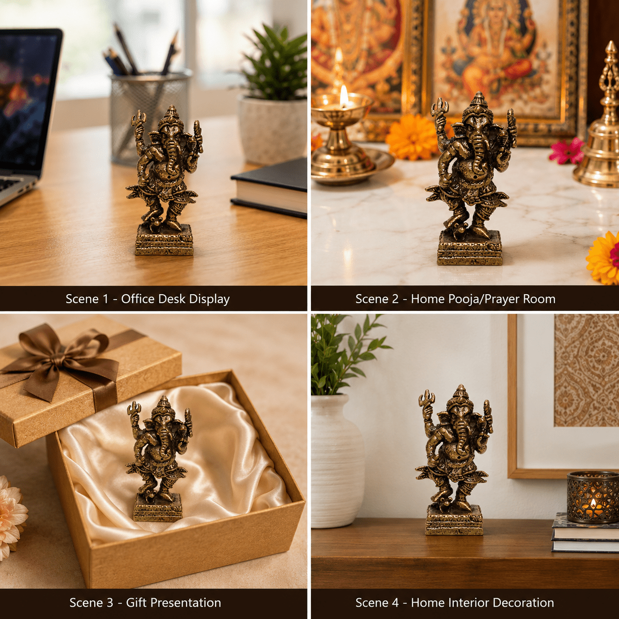 Brass Ganesha 1.4 Inch KBH8562_39 Brass Ganesha 1.4 Inch KBH8562_39