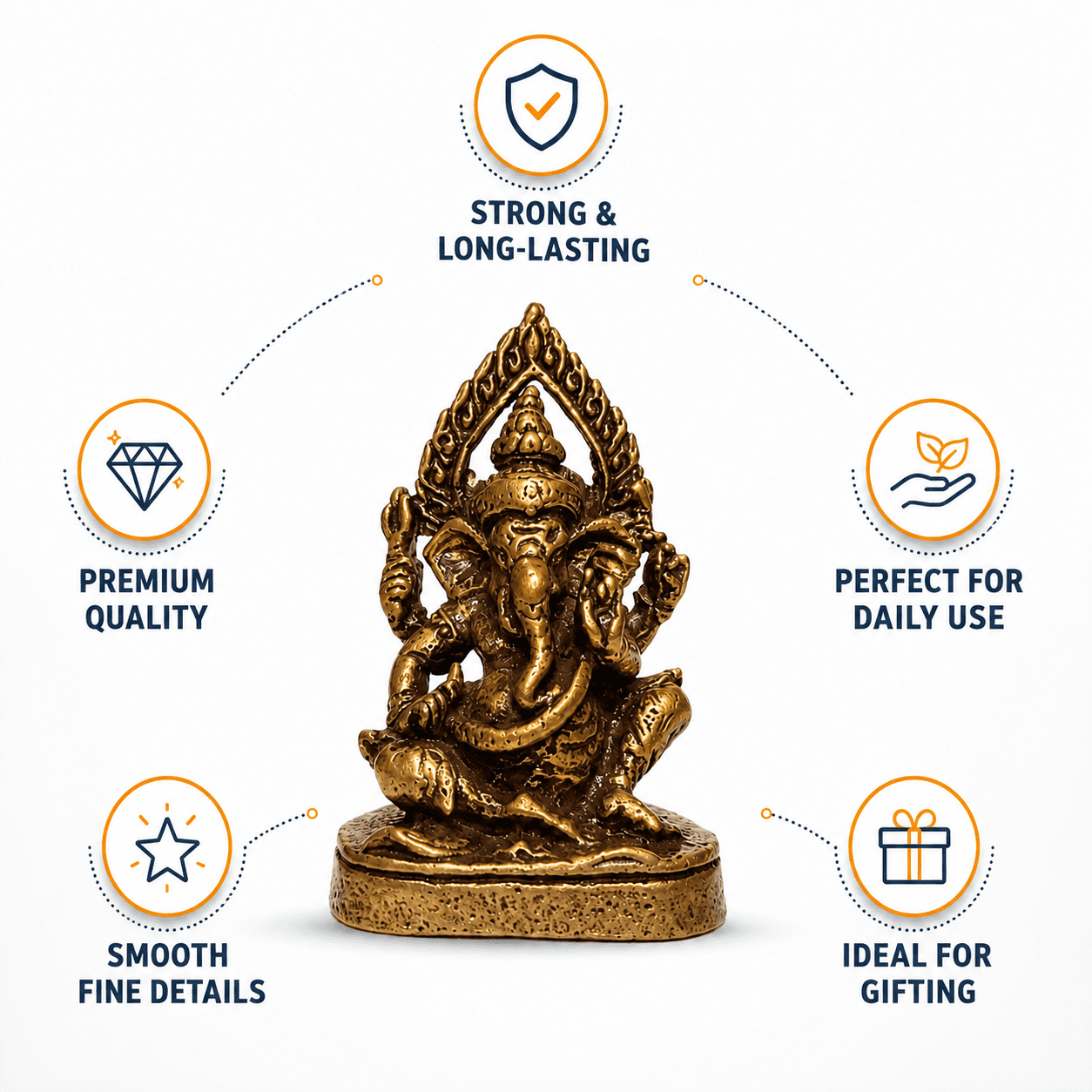 Brass Ganesha 1 Inch KBH8562_52 Brass Ganesha 1 Inch KBH8562_52