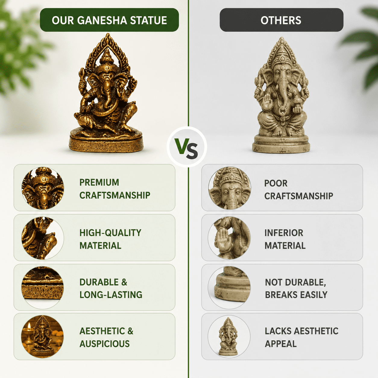 Brass Ganesha 1 Inch KBH8562_52 Brass Ganesha 1 Inch KBH8562_52