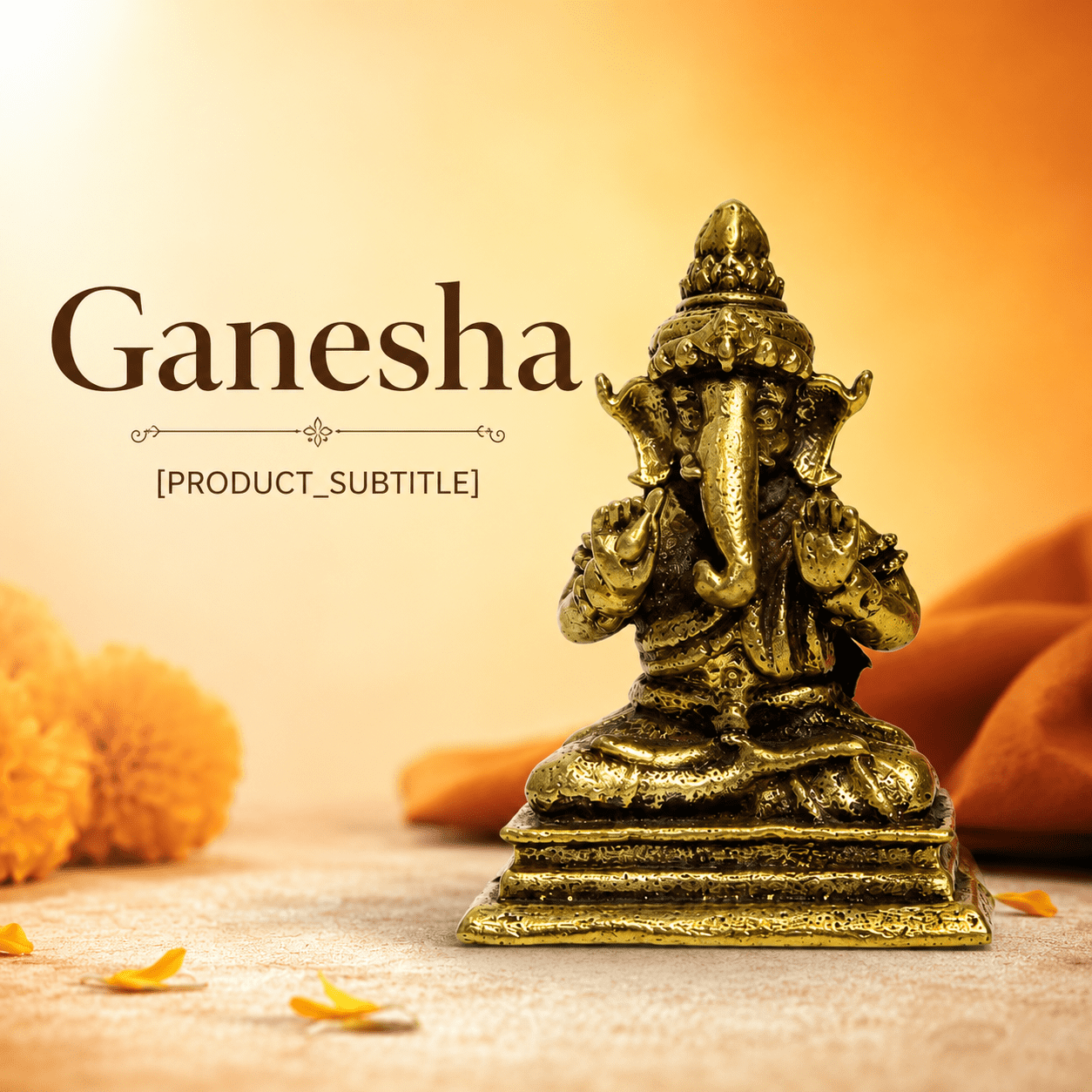 Brass Ganesha 1.2 Inch KBH8562_53 Brass Ganesha 1.2 Inch KBH8562_53