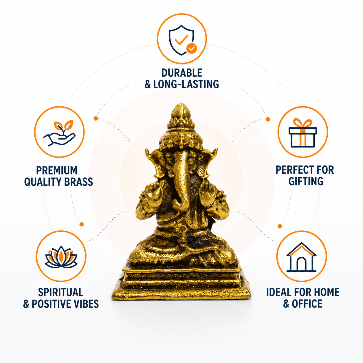 Brass Ganesha 1.2 Inch KBH8562_53 Brass Ganesha 1.2 Inch KBH8562_53