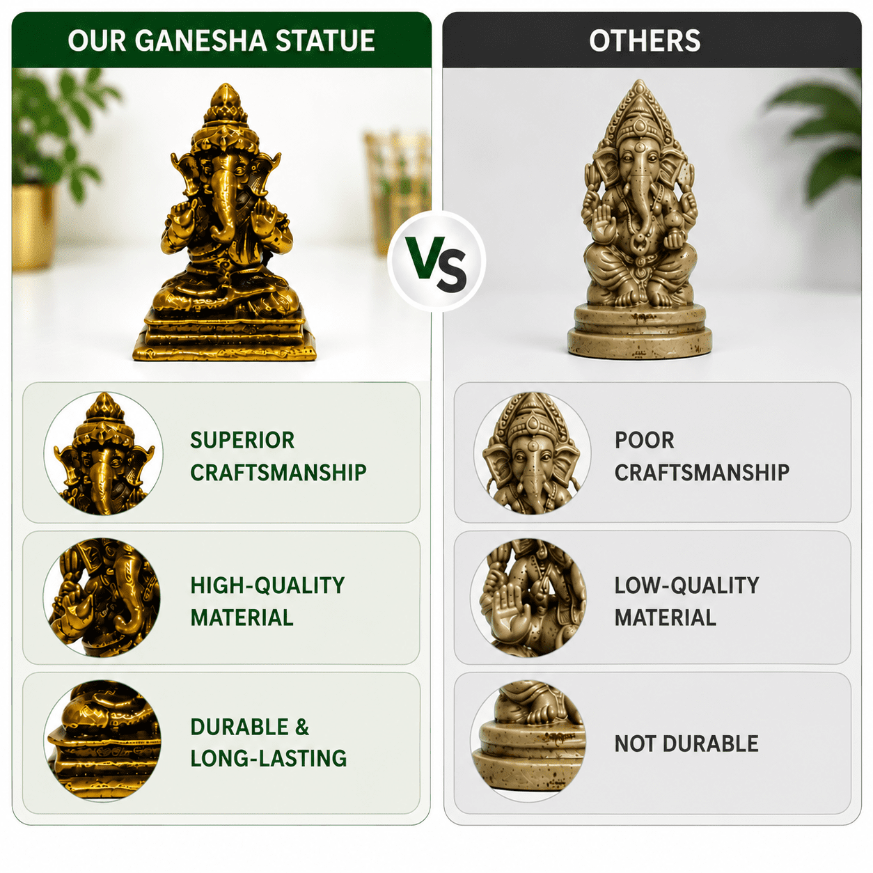 Brass Ganesha 1.2 Inch KBH8562_53 Brass Ganesha 1.2 Inch KBH8562_53