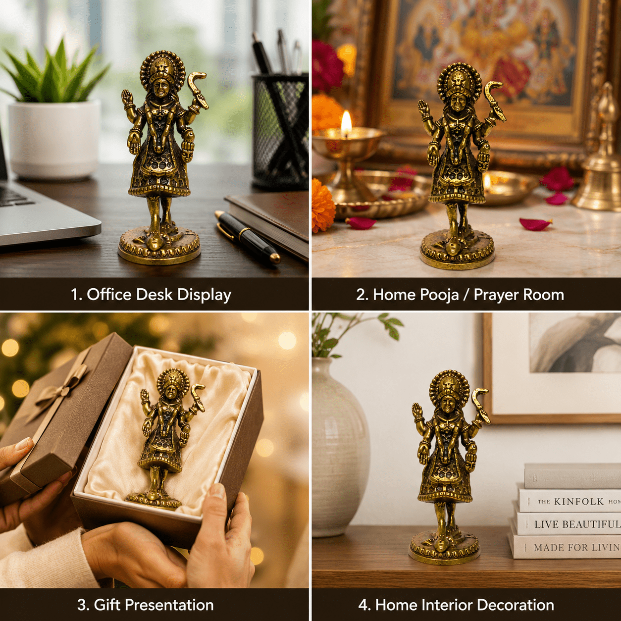 Brass Kali maa 1.3 Inch KBH8562_31 Brass Kali maa 1.3 Inch KBH8562_31