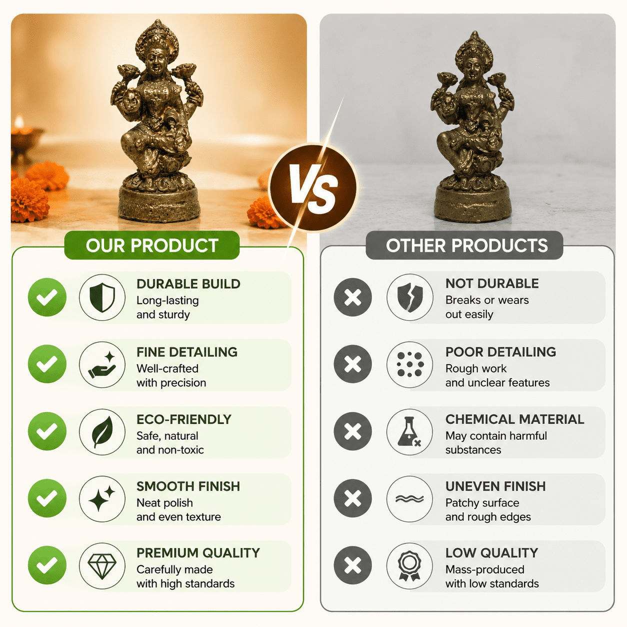 Brass Laxmi 1.2 Inch KBH8562_95 Brass Laxmi 1.2 Inch KBH8562_95