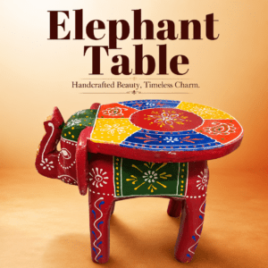 Elephant Table Wooden Decor 6 Inch – Elegant Accent