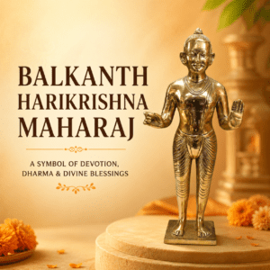 Brass Balkantha Harikrishna Maharaj 8.7 Inch – Handmade Divine Idol
