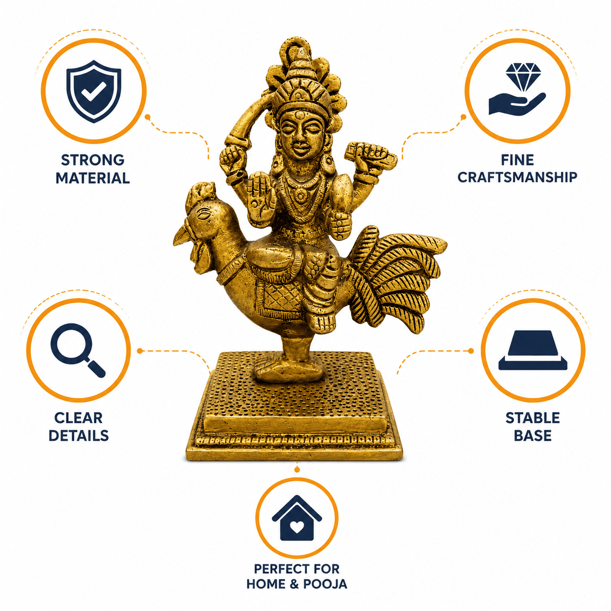 Brass Bahuchar Maa 4.5 Inch BH10678 Brass Bahuchar Maa 4.5 Inch BH10678